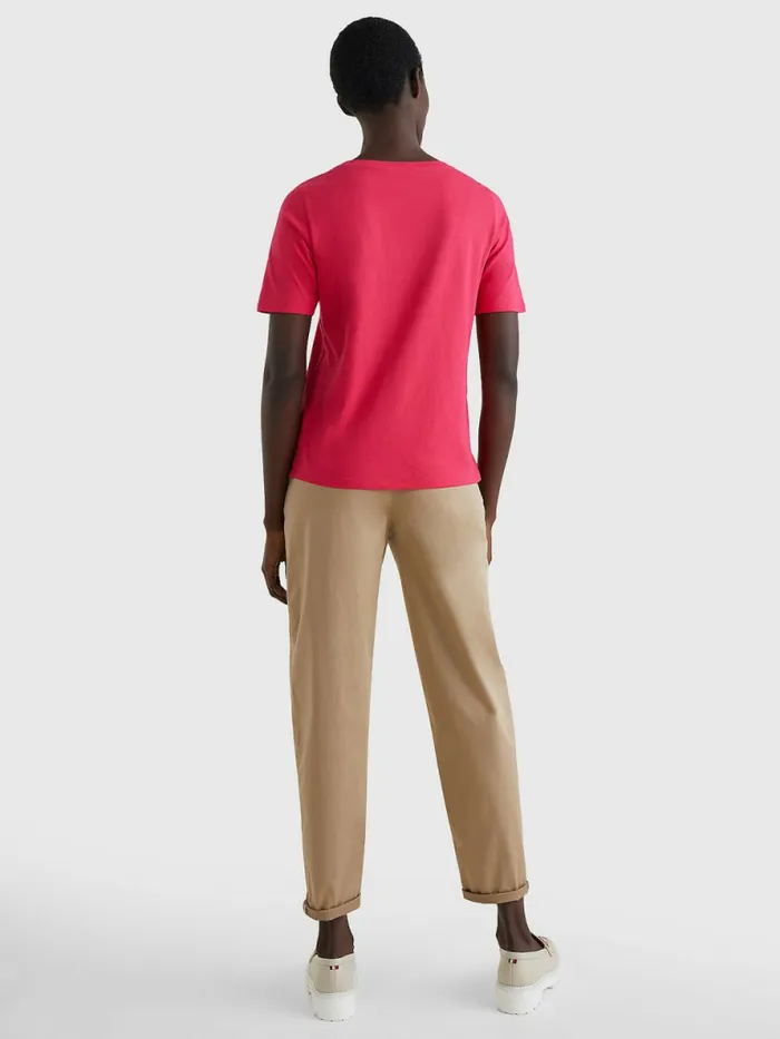 Tommy Hilfiger Organic Cotton Print TShirt Pink Splendor Womens TShirts For Sale