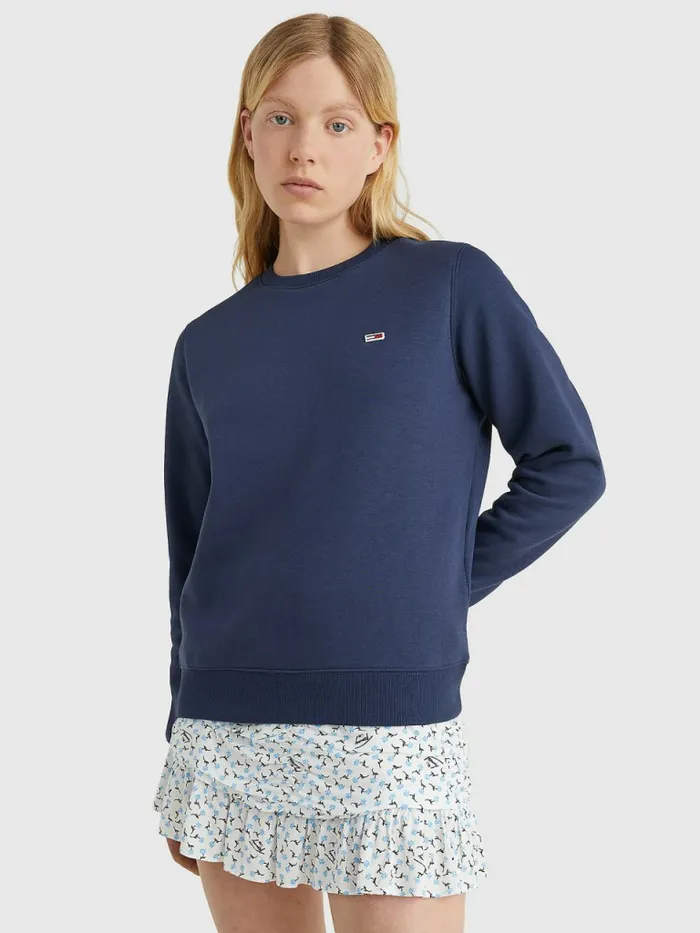Tommy Hilfiger Organic Cotton Regular Fit Fleece Sweatshirt Twilight Navy Womens Sweatshirts and Hoodies Fashion Tommy Hilfiger Organic Cotton Regular Fit Fleece Sweatshirt Twilight Navy Womens Sweatshirts and Hoodies Fashion