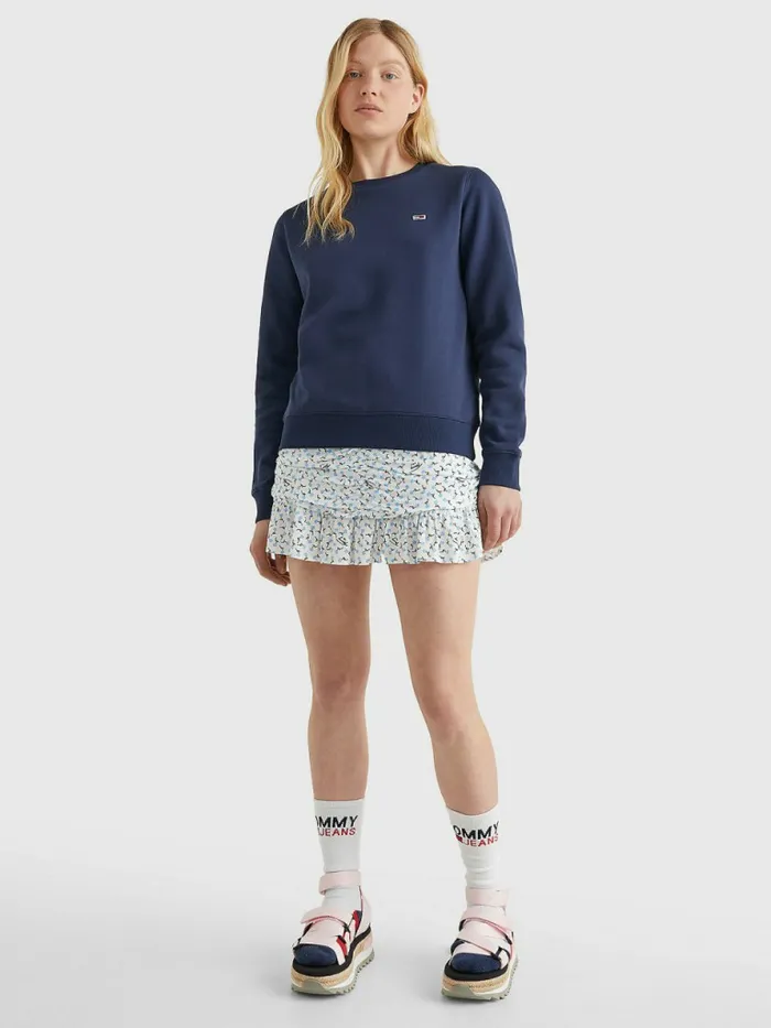 Tommy Hilfiger Organic Cotton Regular Fit Fleece Sweatshirt Twilight Navy Womens Sweatshirts and Hoodies Fashion