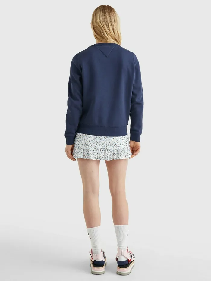 Tommy Hilfiger Organic Cotton Regular Fit Fleece Sweatshirt Twilight Navy Womens Sweatshirts and Hoodies Fashion