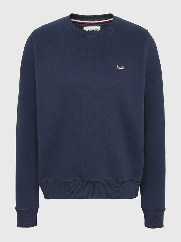 Tommy Hilfiger Organic Cotton Regular Fit Fleece Sweatshirt Twilight Navy Womens Sweatshirts and Hoodies Fashion