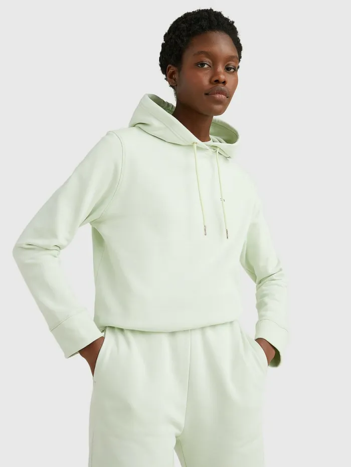 Tommy Hilfiger Organic Cotton Regular Fit Hoody Accent Green Womens Sweatshirts and Hoodies Popular Tommy Hilfiger Organic Cotton Regular Fit Hoody Accent Green Womens Sweatshirts and Hoodies Popular