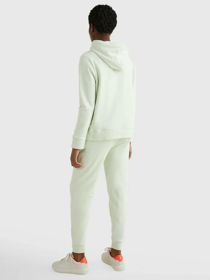 Tommy Hilfiger Organic Cotton Regular Fit Hoody Accent Green Womens Sweatshirts and Hoodies Popular