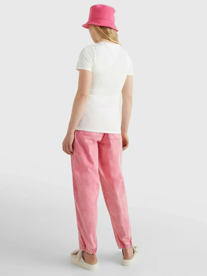 Tommy Hilfiger Organic Cotton Skinny Fit VNeck TShirt White Womens TShirts Casaul
