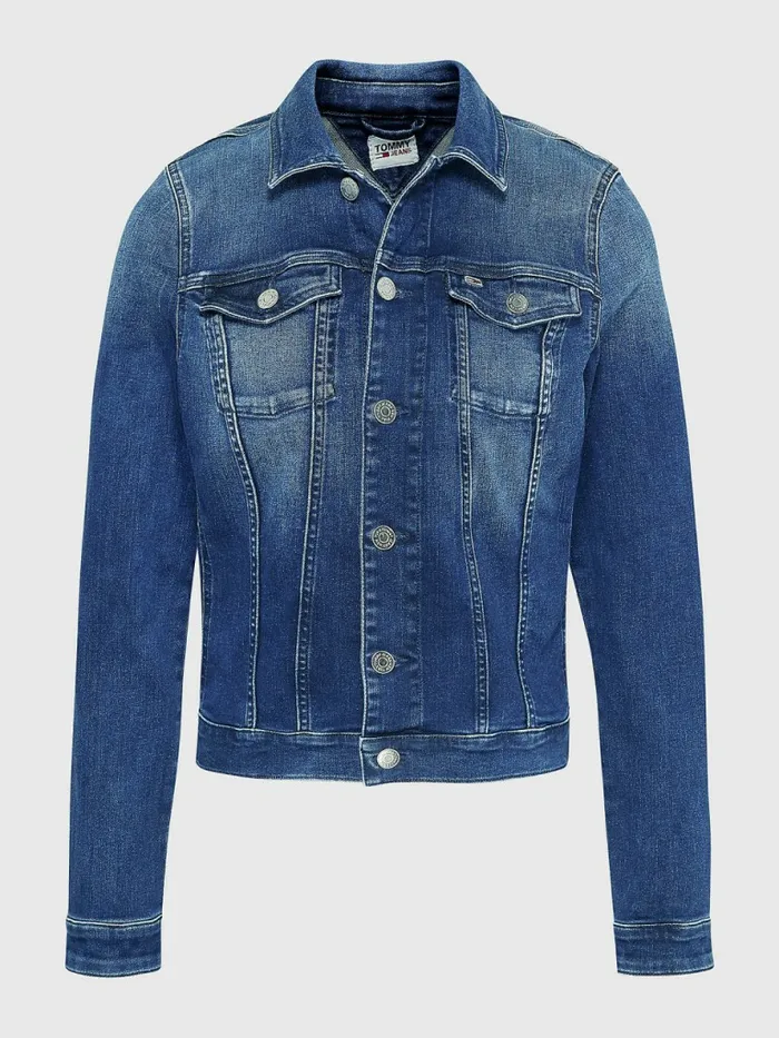 Tommy Hilfiger Organic Cotton Slim Fit Denim Jacket New Niceville Mid Blue Stretch Womens Coats and Jackets Gift for Friend