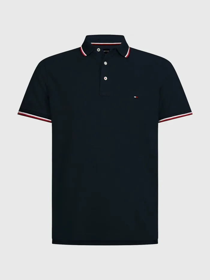 Tommy Hilfiger Organic Cotton Slim Fit Polo Desert Sky Mens Polo Shirts Sale