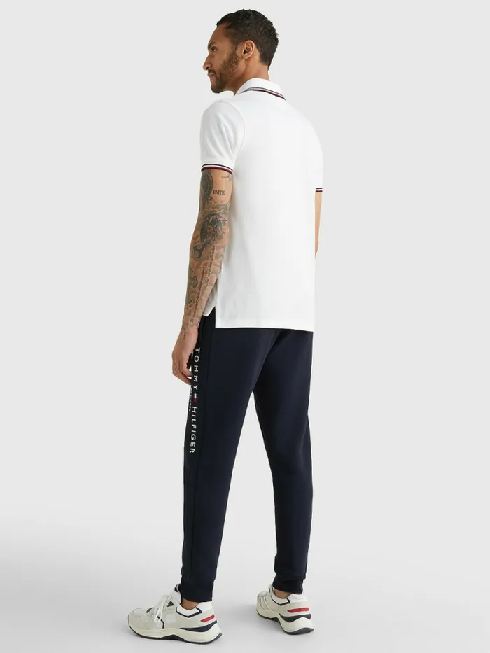 Tommy Hilfiger Organic Cotton Slim Fit Polo White Mens Polo Shirts For Sale