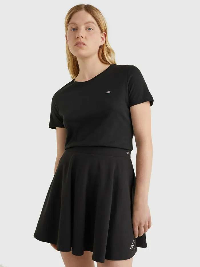Tommy Hilfiger Organic Cotton Slim Fit TShirt Black Womens TShirts Gift 4 You