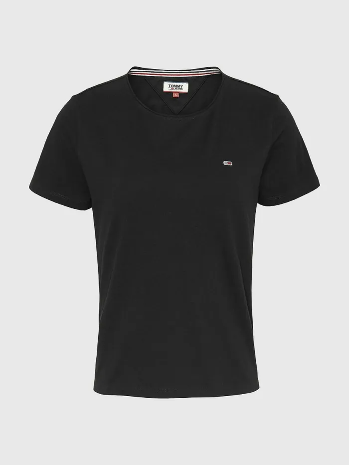 Tommy Hilfiger Organic Cotton Slim Fit TShirt Black Womens TShirts Gift 4 You