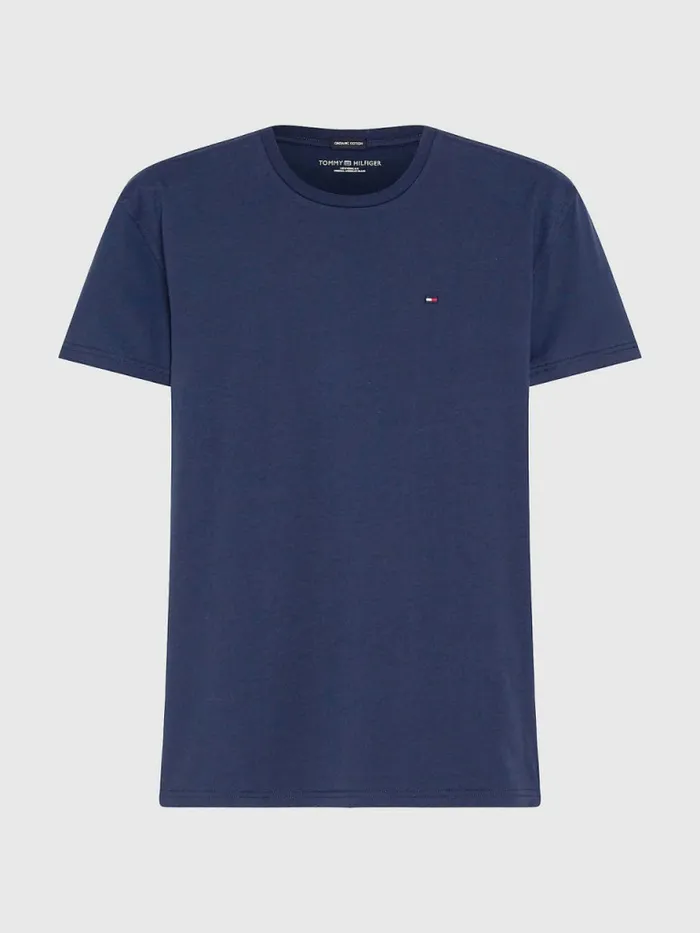 Tommy Hilfiger Organic Cotton TShirt Navy BlazerPt Mens Essentials