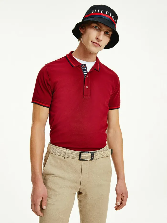 Tommy Hilfiger Organic Cotton Tipped Slim Fit Polo Rouge Mens Polo Shirts Cheap On Sale Tommy Hilfiger Organic Cotton Tipped Slim Fit Polo Rouge Mens Polo Shirts Cheap On Sale