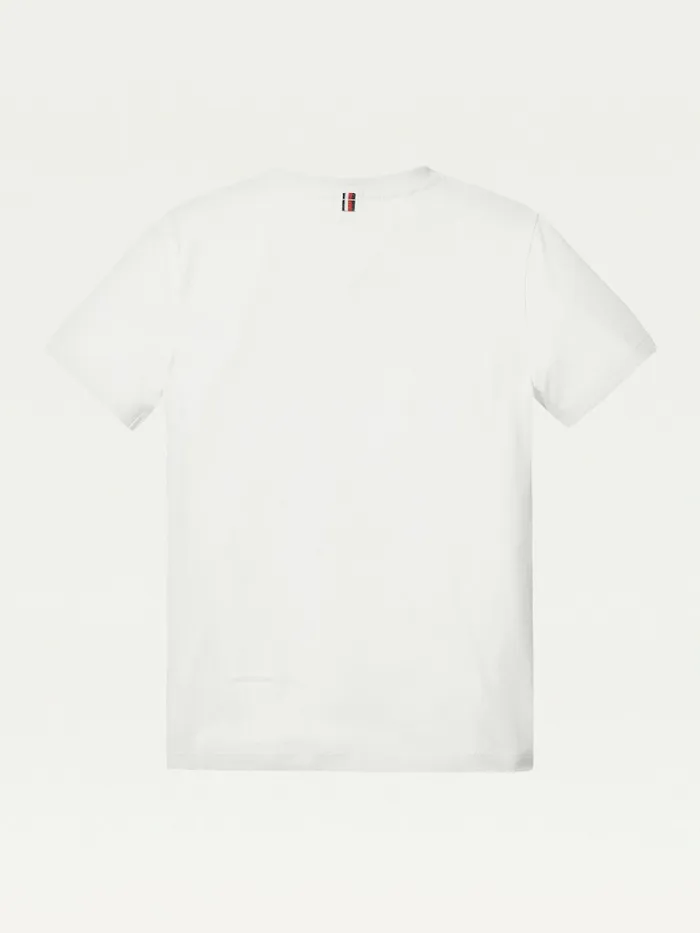 Tommy Hilfiger Organic Cotton VNeck TShirt Bright White Girls Tops and TShirts Near Me