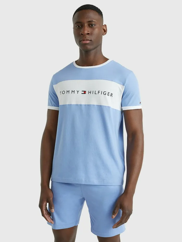 Tommy Hilfiger Original ColourBlocked Logo TShirt Peri Blue Mens TShirts Gift Ideas Tommy Hilfiger Original ColourBlocked Logo TShirt Peri Blue Mens TShirts Gift Ideas