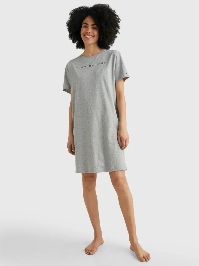 Tommy Hilfiger Original Half Sleeve Nightdress Grey Heather Womens Essentials Sale Tommy Hilfiger Original Half Sleeve Nightdress Grey Heather Womens Essentials Sale