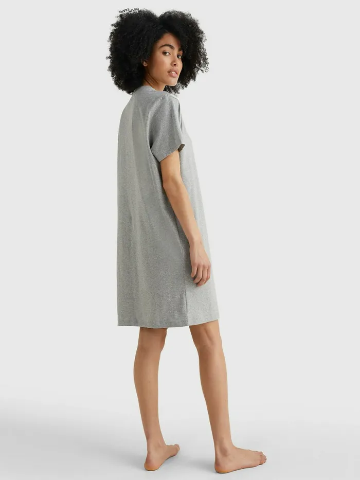 Tommy Hilfiger Original Half Sleeve Nightdress Grey Heather Womens Essentials Sale