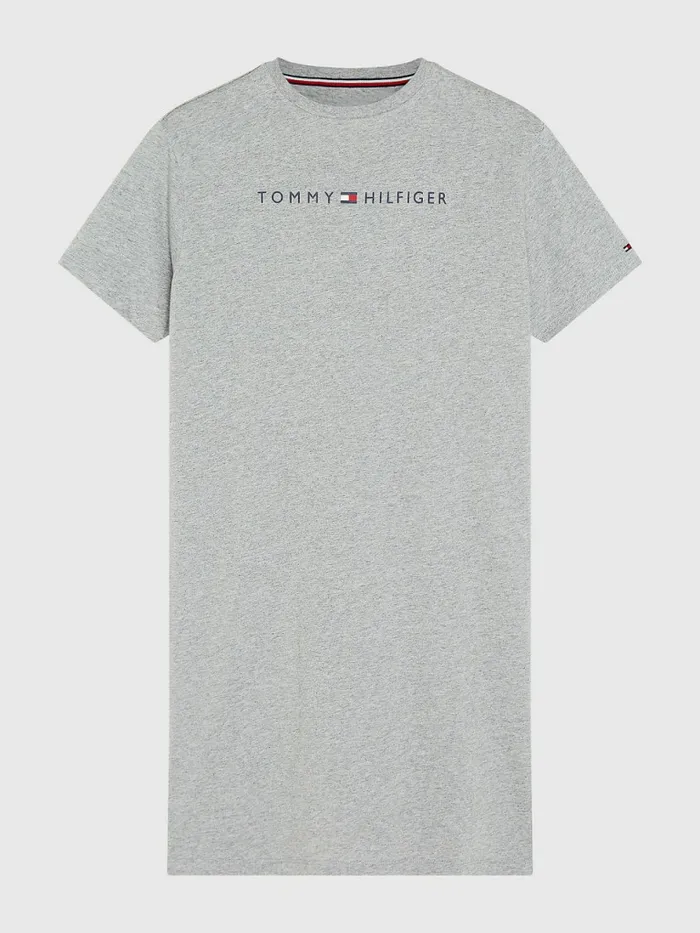 Tommy Hilfiger Original Half Sleeve Nightdress Grey Heather Womens Essentials Sale