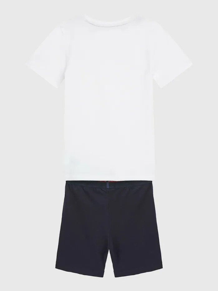 Tommy Hilfiger Original Logo Short Pyjama Set WhiteDesert Sky Boys Underwear and Socks Gift 4 You