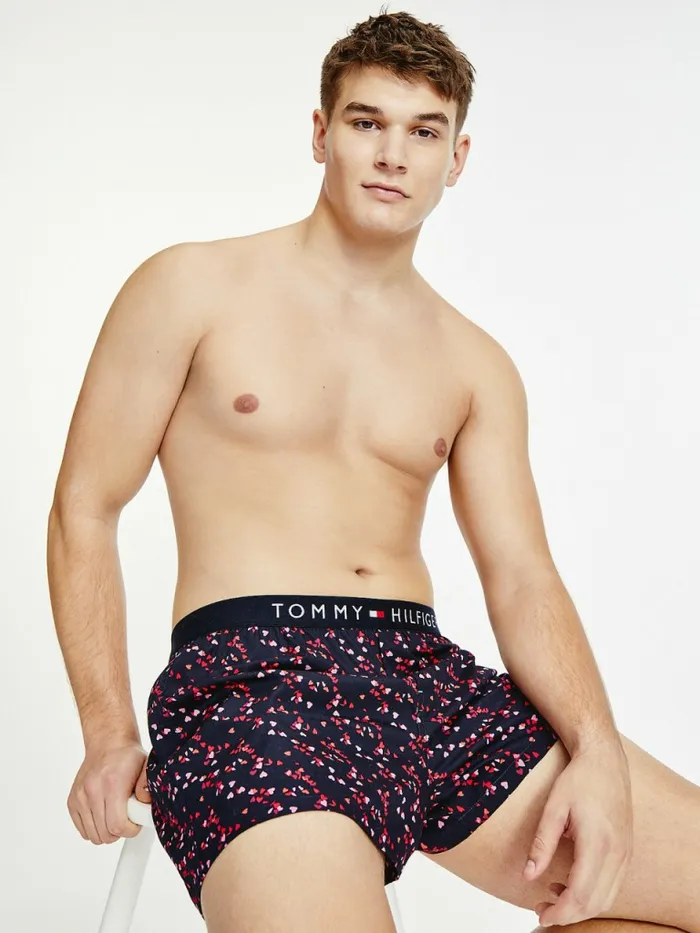 Tommy Hilfiger Original Logo Waistband Print Boxer Shorts Flutter Hearts Mens Underwear Gift for Friend