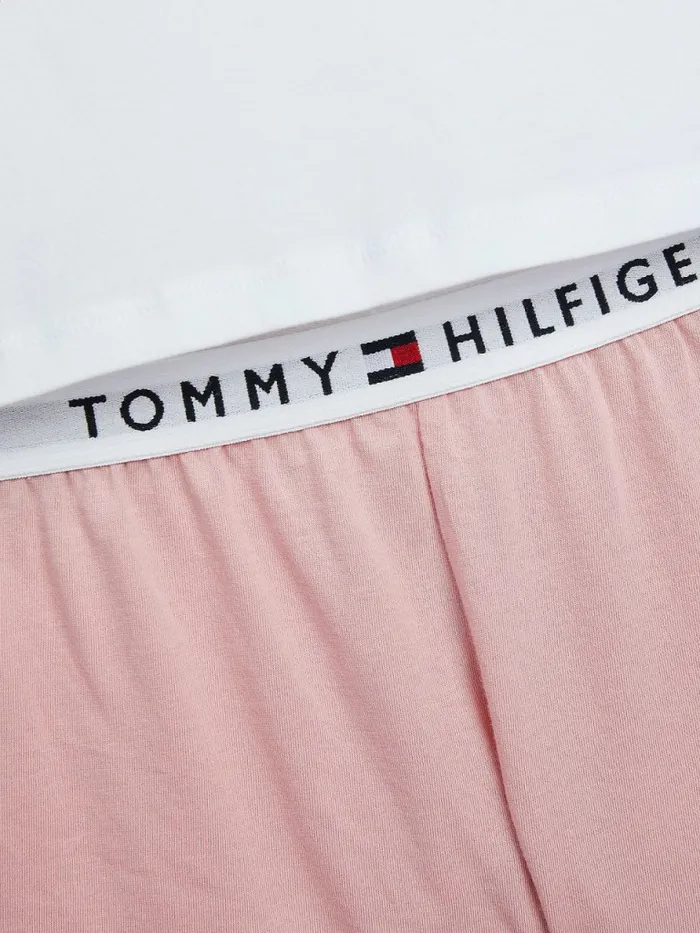 Tommy Hilfiger Original Logo Waistband Short Pyjamas WhiteRose Tan Girls Underwear and Socks For Sale