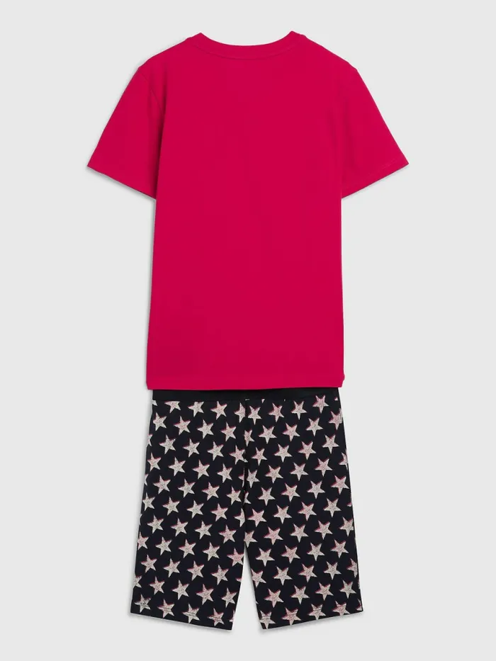 Tommy Hilfiger Original Short Print Pyjamas Primary RedOffset Stars Boys Underwear and Socks For Sale