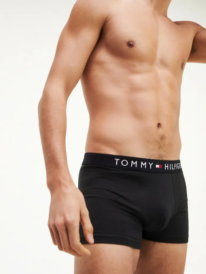 Tommy Hilfiger Original Stretch Logo Waistband Trunks Black Mens Underwear Casaul