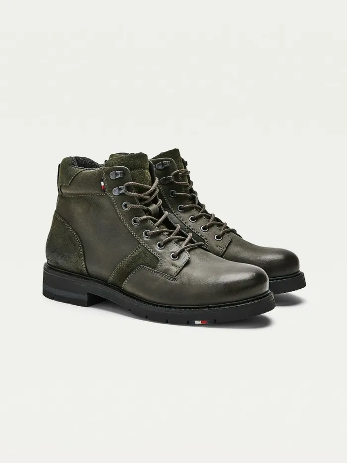 Tommy Hilfiger Outdoor Mixed Panel Ankle Boots Warm Military Mens Boots On Sale Tommy Hilfiger Outdoor Mixed Panel Ankle Boots Warm Military Mens Boots On Sale