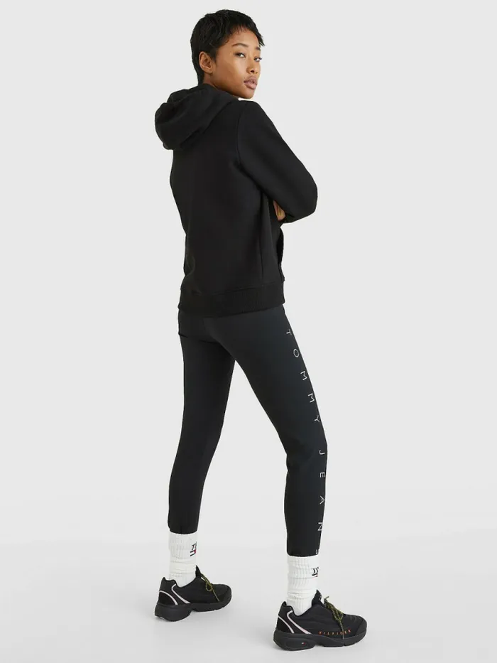 Tommy Hilfiger Outline Flag Hoody Black Womens Sweatshirts and Hoodies Online