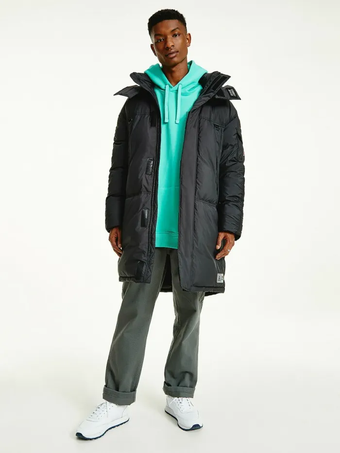 Tommy Hilfiger Oversized Down Parka Black Mens Coats and Jackets Popular