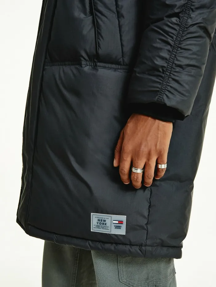 Tommy Hilfiger Oversized Down Parka Black Mens Coats and Jackets Popular