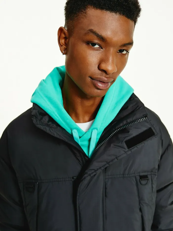 Tommy Hilfiger Oversized Down Parka Black Mens Coats and Jackets Popular
