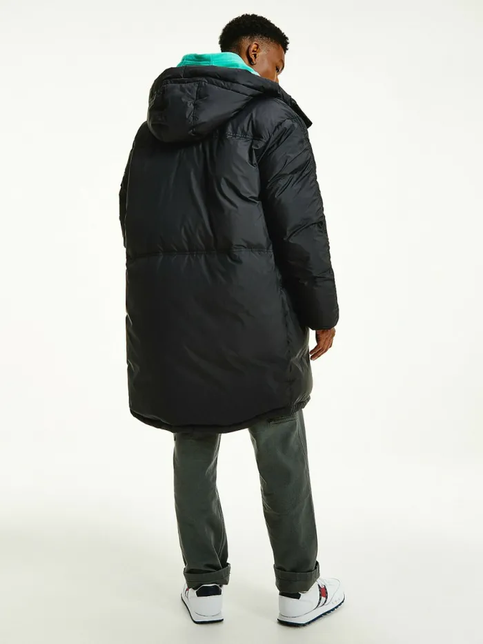 Tommy Hilfiger Oversized Down Parka Black Mens Coats and Jackets Popular