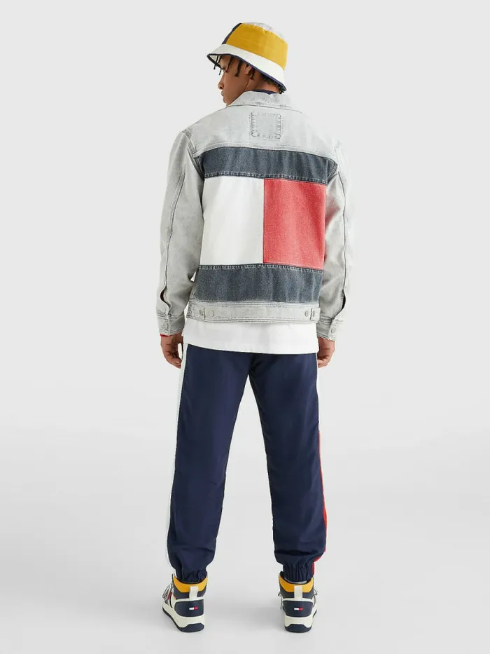 Tommy Hilfiger Oversized Rigid Denim Jacket Denim Black Mens Coats and Jackets Gift for Friend
