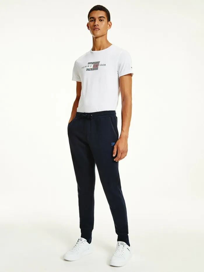 Tommy Hilfiger Peached Fleece Joggers Desert Sky Mens Trousers