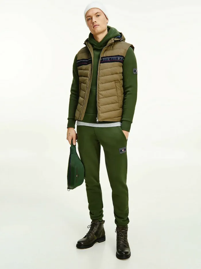 Tommy Hilfiger Peached Fleece Joggers National Forest Mens Tracksuits Casaul