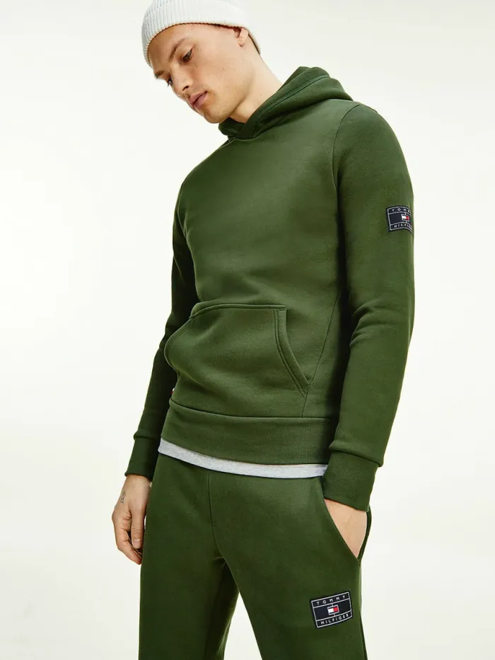Tommy Hilfiger Peached Fleece Joggers National Forest Mens Tracksuits Casaul