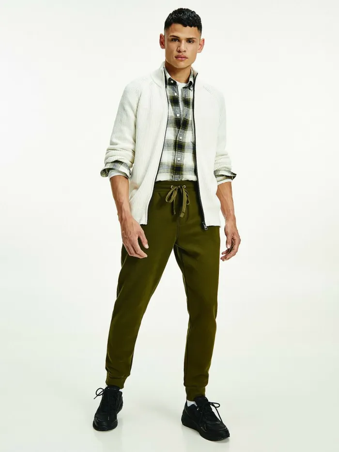 Tommy Hilfiger Peached Fleece Joggers Olivewood Mens Tracksuits On Sale