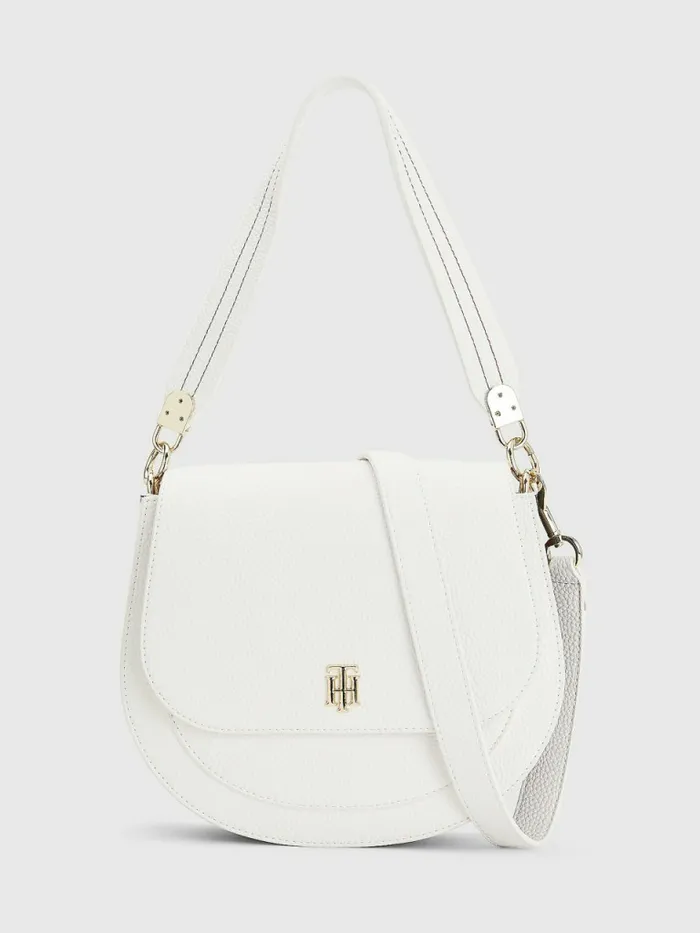 Tommy Hilfiger Pebble Grain Saddle Bag White Corporate Womens Bags Cheap On Sale Tommy Hilfiger Pebble Grain Saddle Bag White Corporate Womens Bags Cheap On Sale