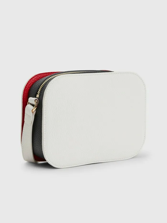 Tommy Hilfiger Pebble Grain Signature Camera Bag White Corporate Womens Bags Fashion