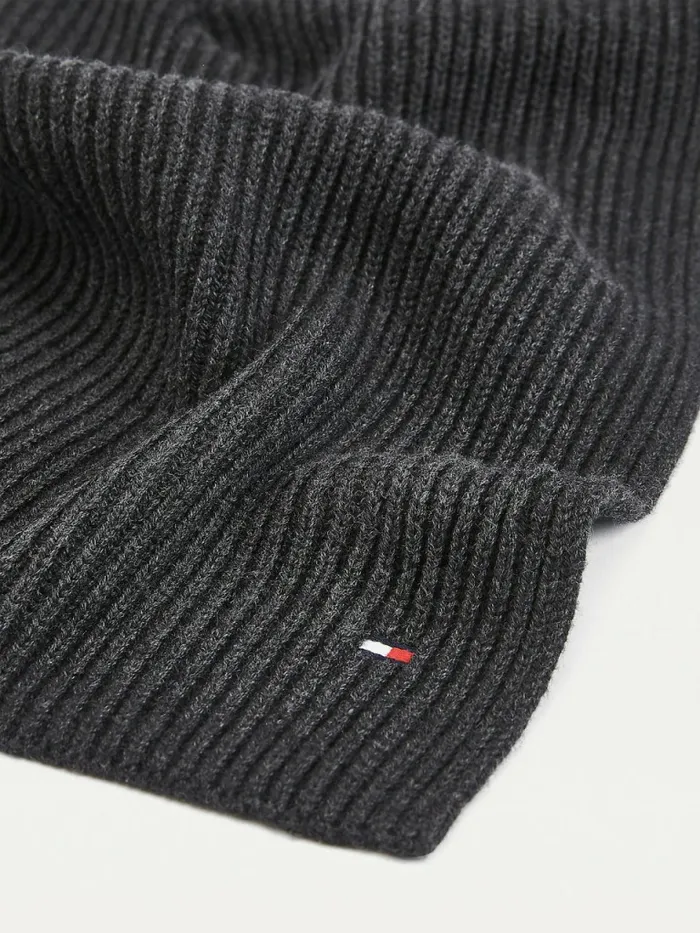 Tommy Hilfiger Pima Cotton Cashmere Scarf Charcoal Gray Mens Hats and Scarves Gift for Friend