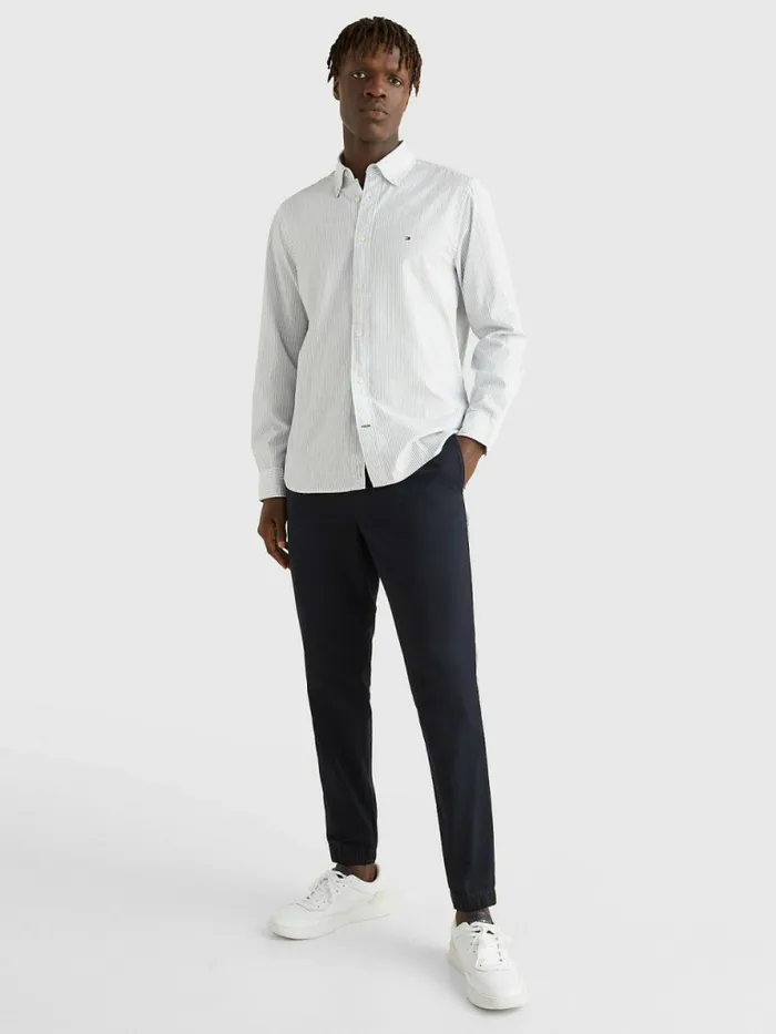 Tommy Hilfiger Pinstripe Regular Fit Shirt Breezy BlueMulti Mens Shirts On Sale