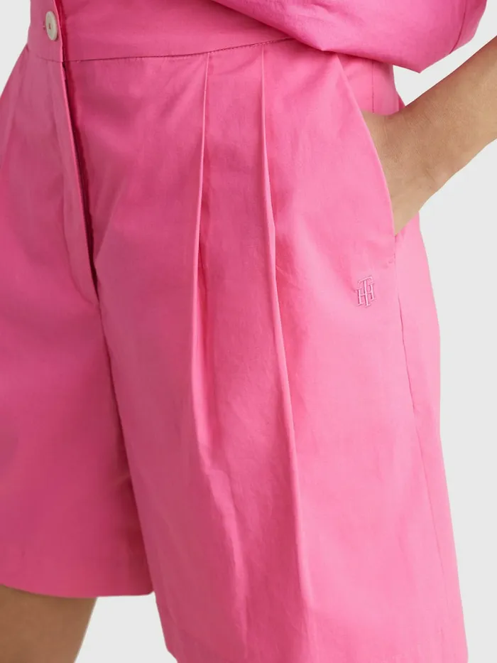 Tommy Hilfiger Pleated Relaxed Fit Shorts Radiant Pink Womens Shorts Gift 4 You