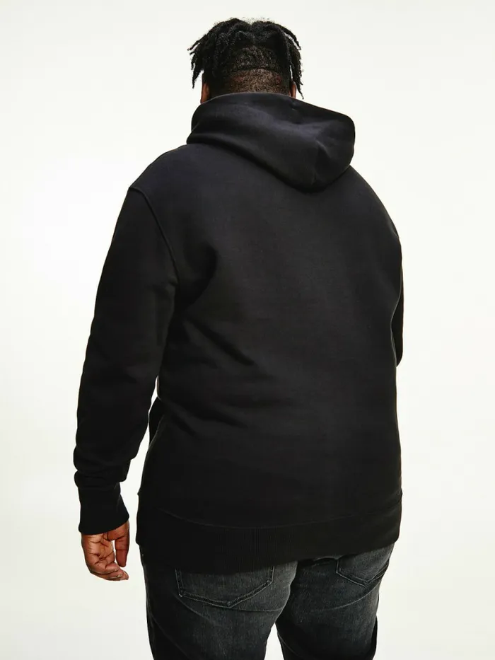 Tommy Hilfiger Plus Badge Organic Cotton Hoody Black Mens Sweatshirts and Hoodies Gift 4 You