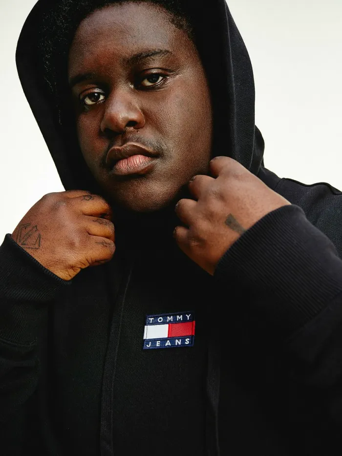 Tommy Hilfiger Plus Badge Organic Cotton Hoody Black Mens Sweatshirts and Hoodies Gift 4 You