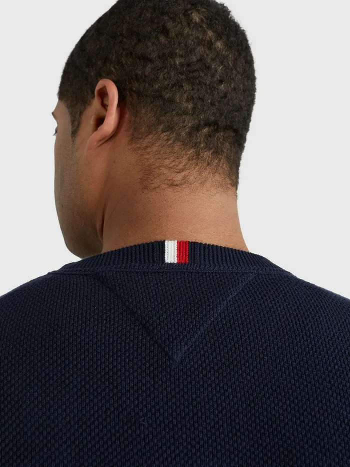 Tommy Hilfiger Plus Crew Neck Jumper Desert Sky Mens Knitwear Casaul