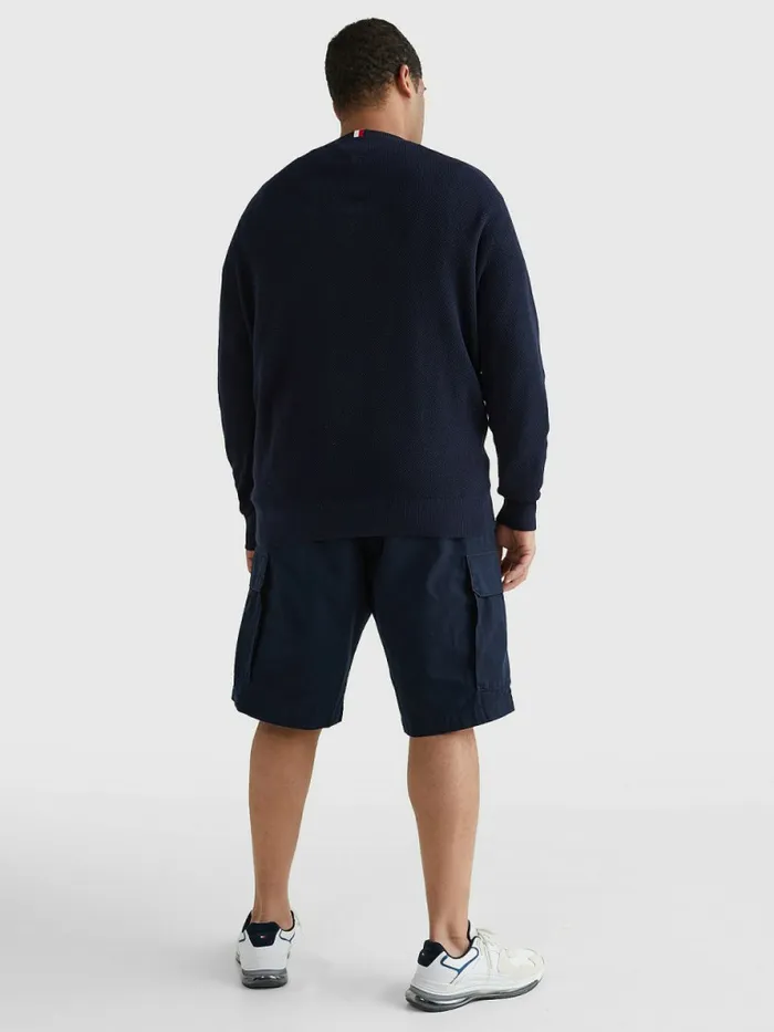 Tommy Hilfiger Plus Crew Neck Jumper Desert Sky Mens Knitwear Casaul