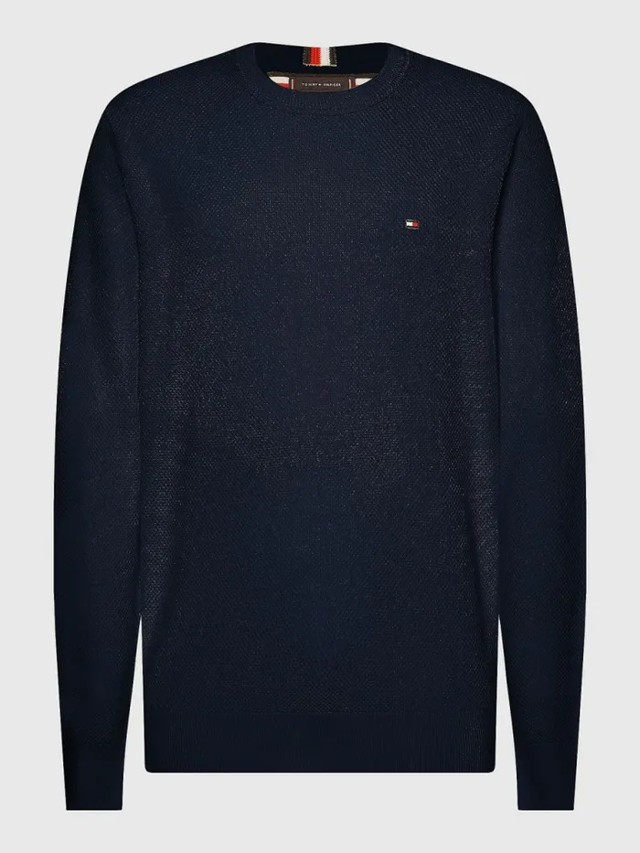 Tommy Hilfiger Plus Crew Neck Jumper Desert Sky Mens Knitwear Casaul