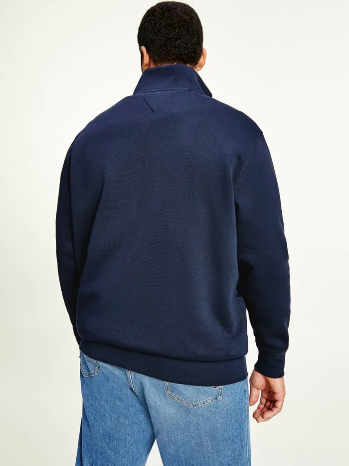 Tommy Hilfiger Plus Flex Fleece Logo ZipThru Sweatshirt Desert Sky Mens Sweatshirts and Hoodies Fashion