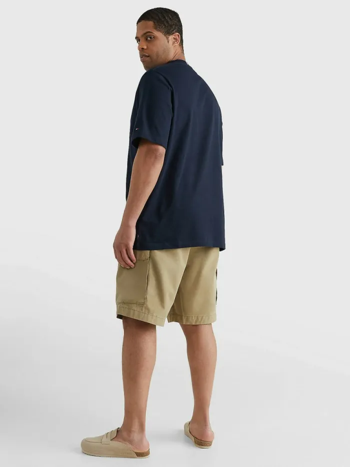 Tommy Hilfiger Plus Icons Embroidery TShirt Desert Sky Mens Plus Size Clothing