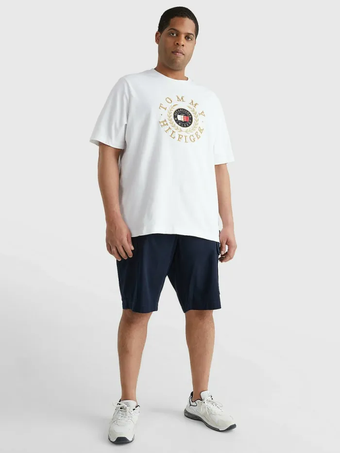Tommy Hilfiger Plus Icons Embroidery TShirt White Mens TShirts Online