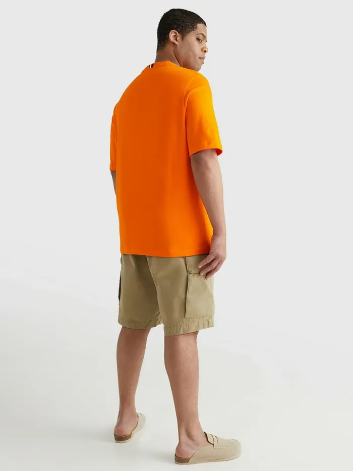 Tommy Hilfiger Plus Icons Logo TShirt Hawaiian Orange Mens TShirts Casaul